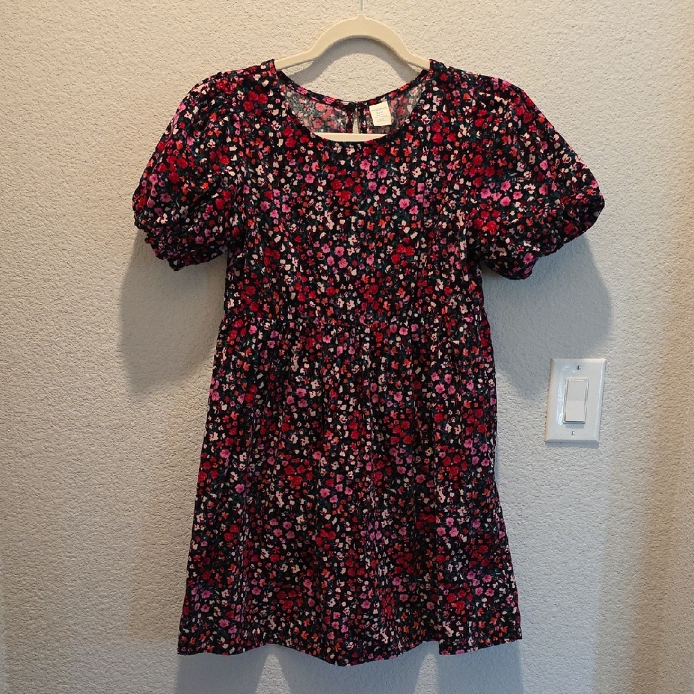Thereabouts Floral Puff Sleeve Dress XL 16 Pink Red Ditsy Print Cottagecore